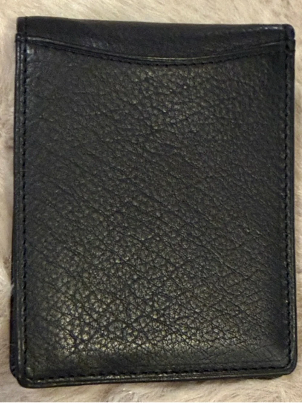 Black Leather Bi-Fold Wallet for Men